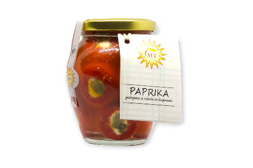 PEPERONCINI PICCANTI RIPIENI CON RICOTTA E CAPPERI 280G MT