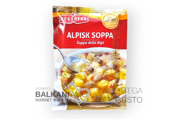 ZUPPA CON PASTA E POLPETTINE DI CARNE ALPISK SOPPA PODRAVKA