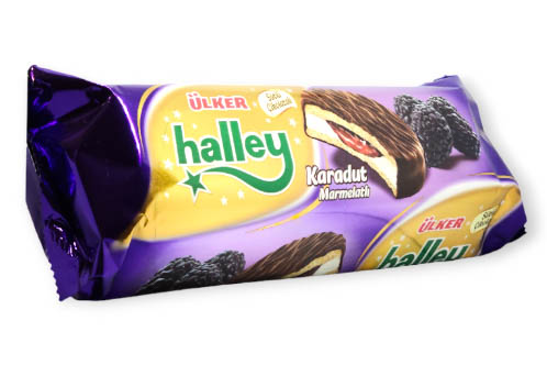 HALLEY BISCOTTO AL CIOCCOLATO CON MUNCHMALLOW RIPIENO DI  MORE 236G ULKER