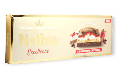 NELINA PREMIUM CIOCCOLATO RIPIENO DI FRAGOLA E CHEESECAKE 270G NELLY